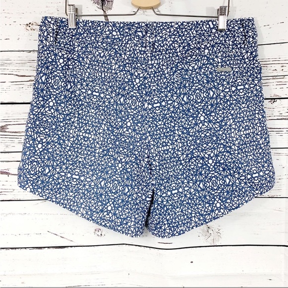 Adidas White/Blue Geometric pattern shorts - Picture 2 of 4